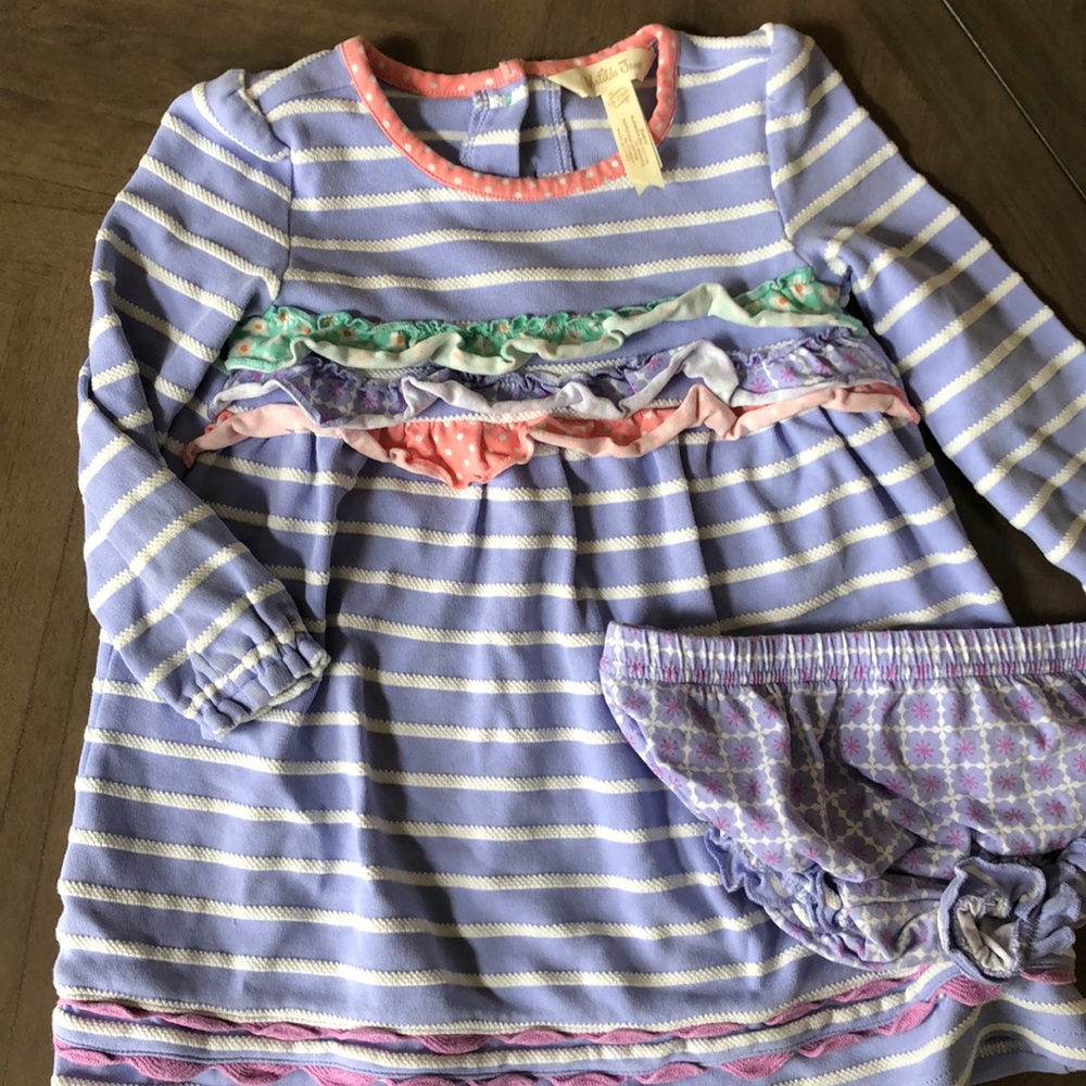 Matilda Jane purple stripes Dress EUC